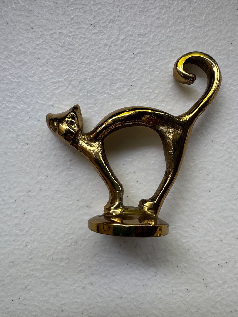 Vintage Brass Standing Cat Midcentury German